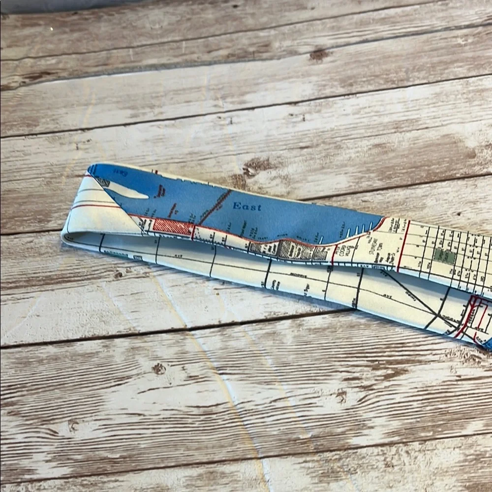 New York City MP NYC Statue of Liberty Unique Map Print Tie